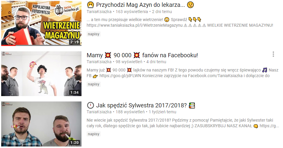 Kanał YouTube TaniaKsiazka.pl